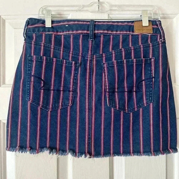 American Eagle Denim Mini Skirt with Stripes - Picture 2 of 5